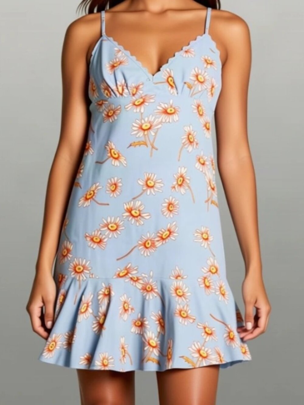 Urban Outfitters Blue Daisy Babydoll Mini Dress XS Coquette Cottagecore Y2K